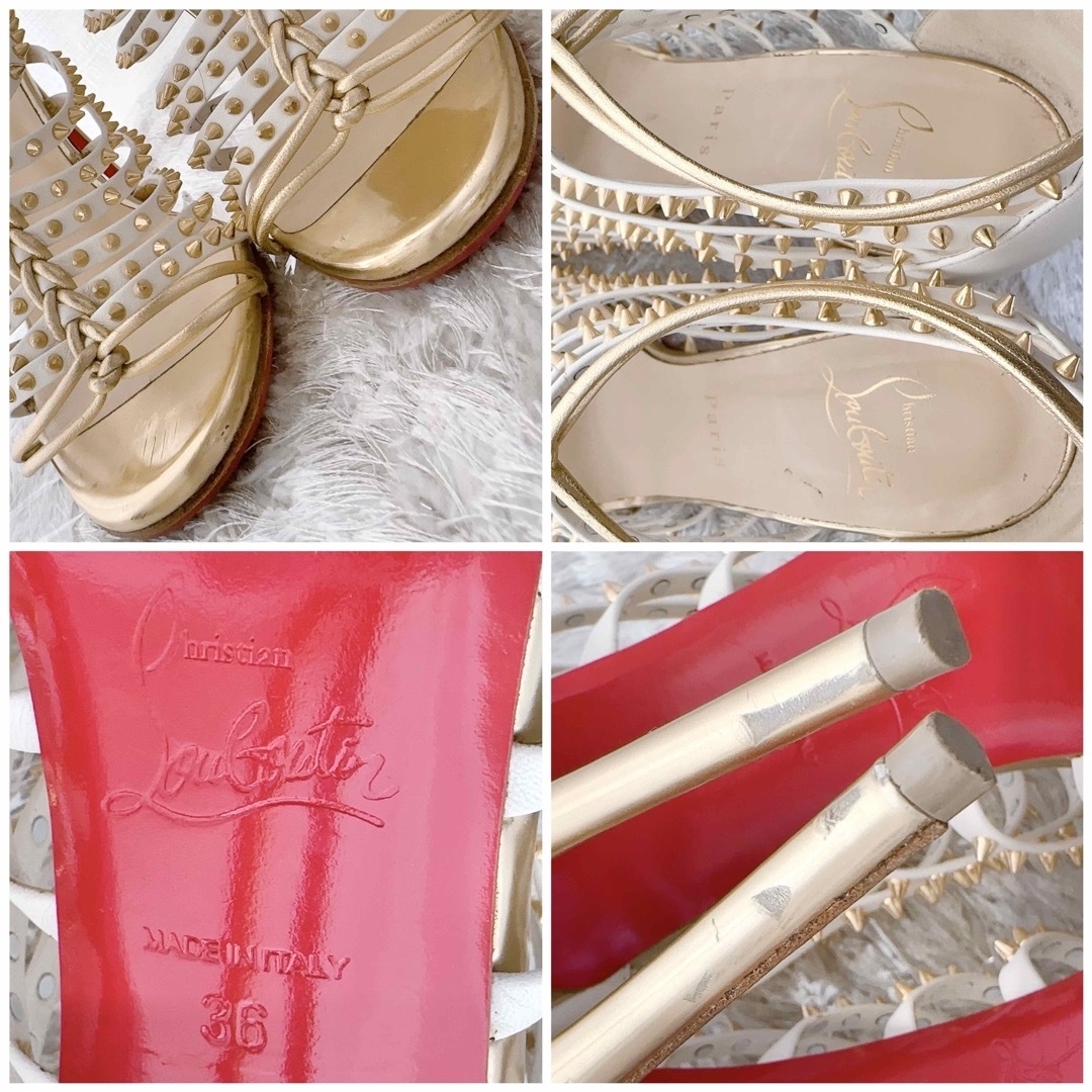 Christian Louboutin - ルブタン オープントゥ スタッズ ハイヒール