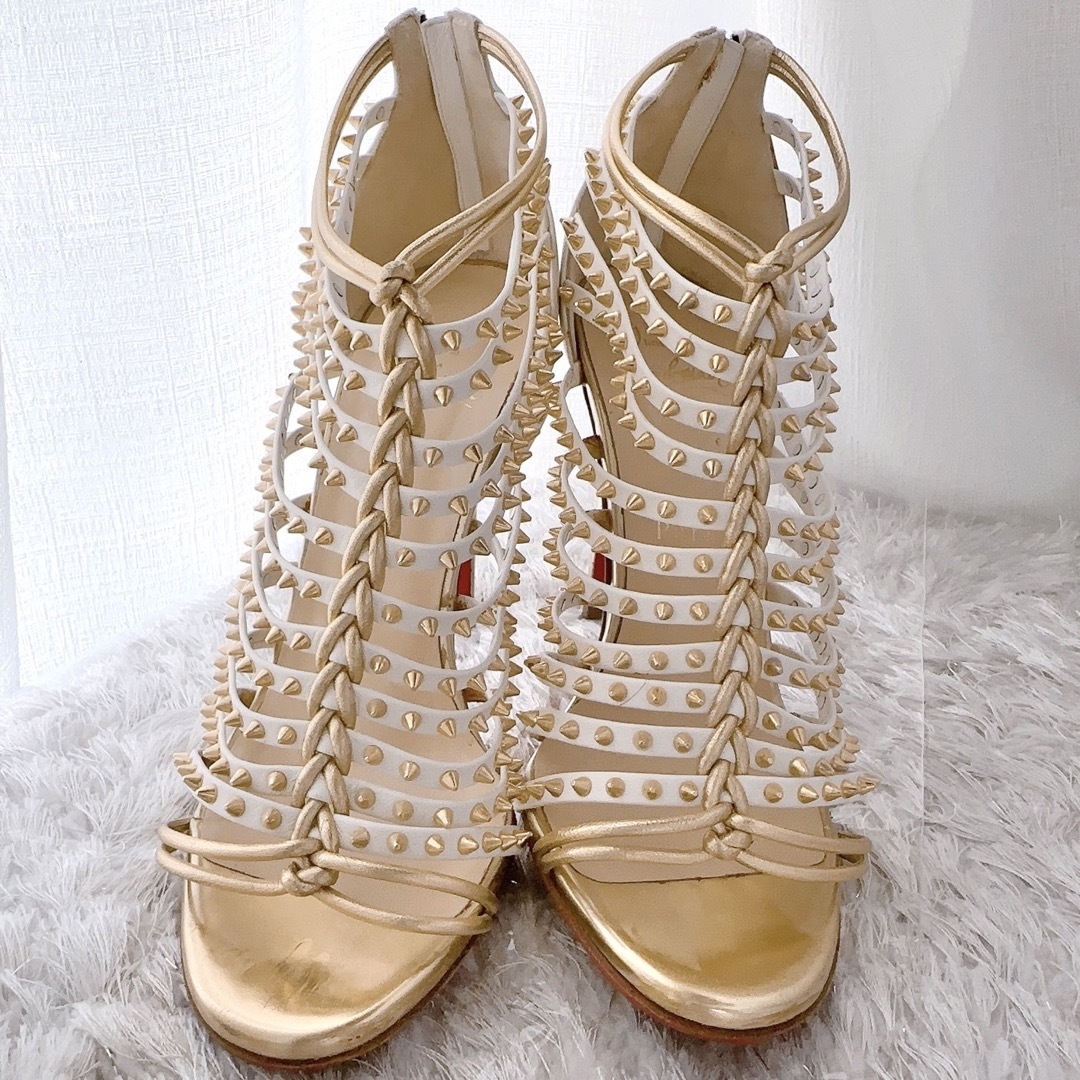 Christian Louboutin - ルブタン オープントゥ スタッズ ハイヒール
