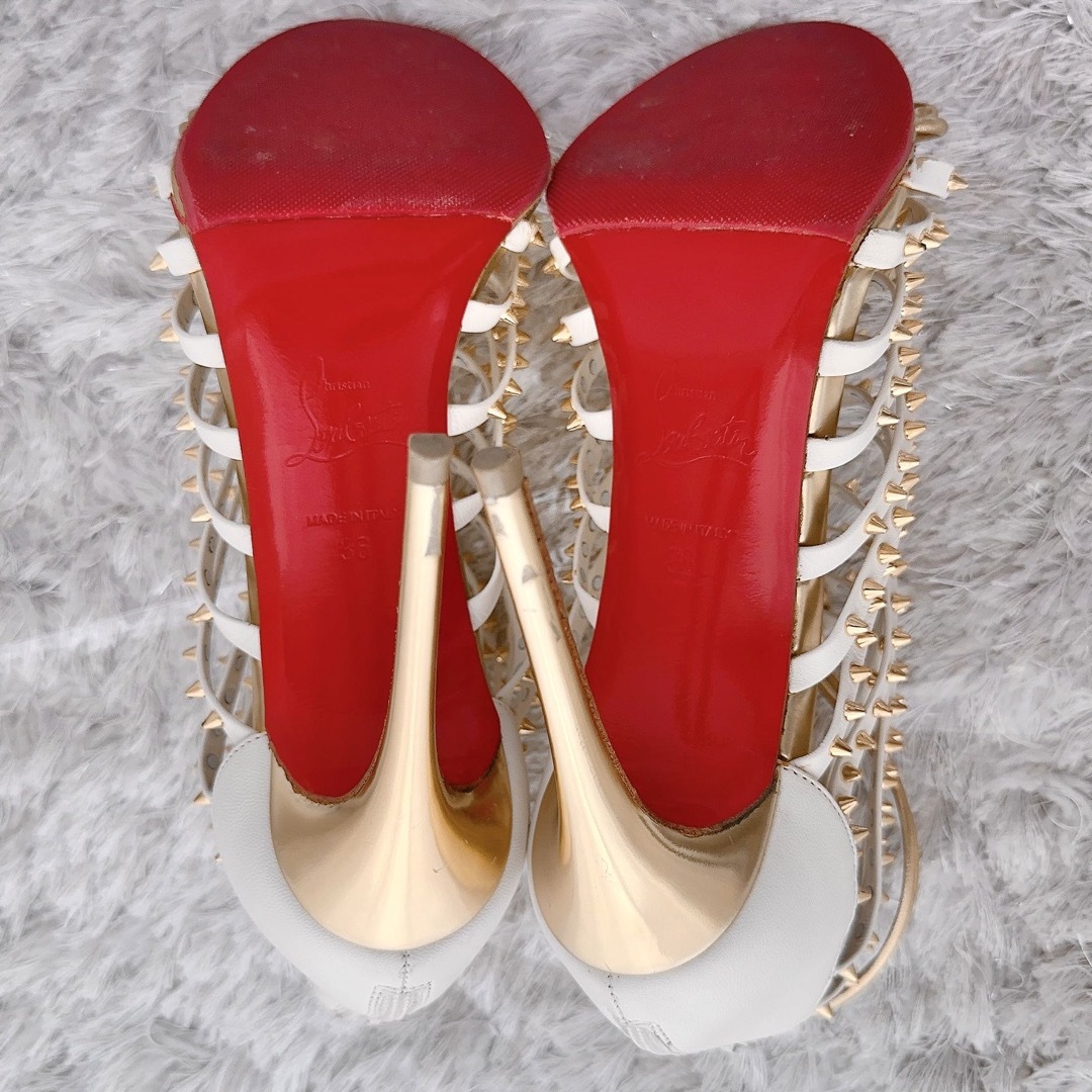 Christian Louboutin - ルブタン オープントゥ スタッズ ハイヒール