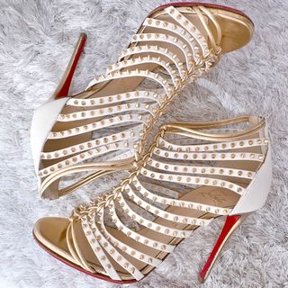 Christian Louboutin - ルブタン オープントゥ スタッズ ハイヒール