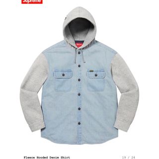 シュプリーム(Supreme)のSupreme Fleece Hooded Denim Shirt S(ブルゾン)