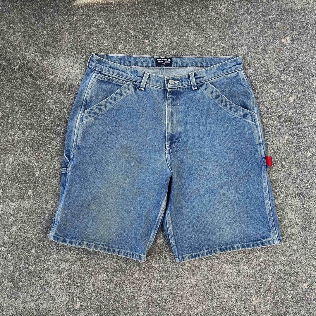 古着好きえべっさんです90s POLOJEANS ラルフローレン デニムパンツ ハーフパンツ 短パンL