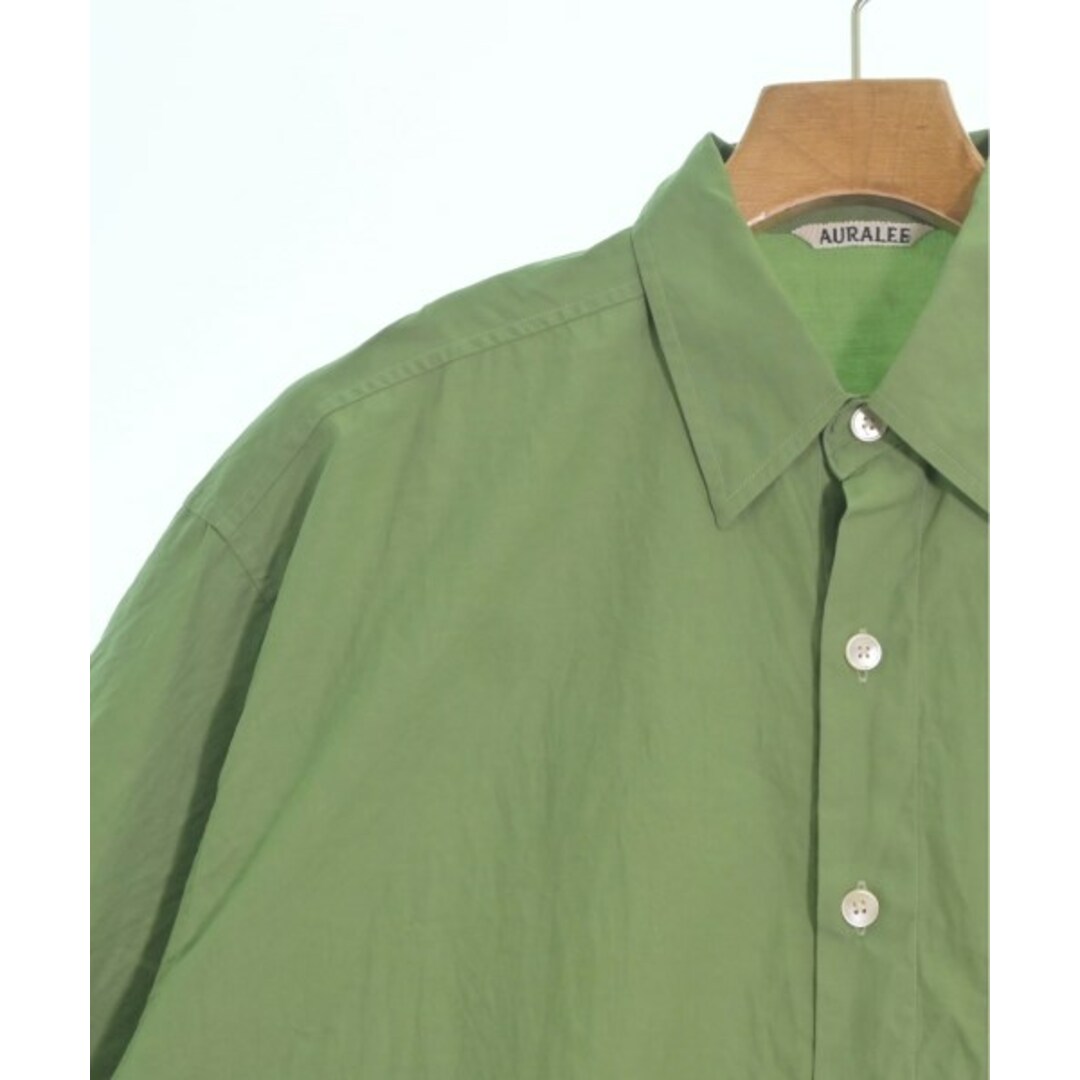 AURALEE オーラリー カジュアルシャツ 1(M位) 緑系(ストライプ)