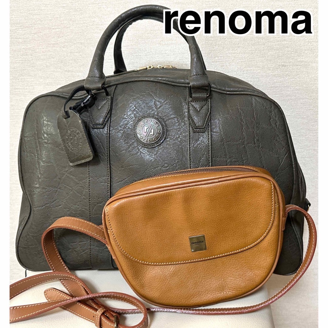 renoma ☆ ボストンバッグ ショルダーバッグ セット