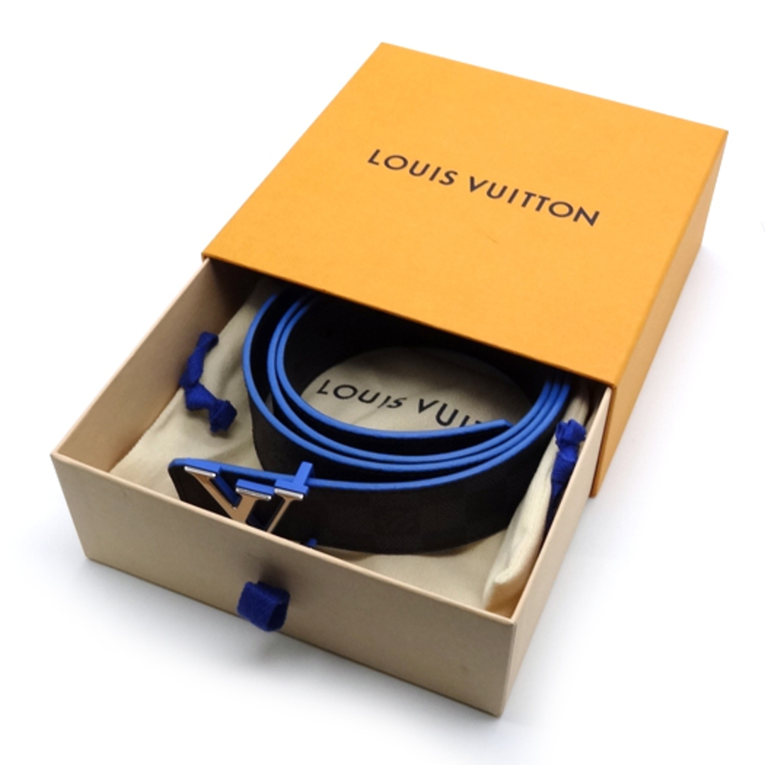 LOUIS VUITTON(ルイヴィトン)のルイヴィトン サンチュール LV イニシャル ダミエ グラフィット 黒 ブラック ブルー ノワール ベルト M9425 メンズのファッション小物(ベルト)の商品写真