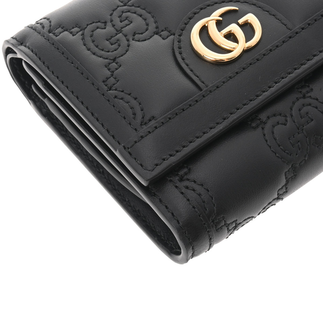 グッチ カードケースウォレット GGマトラッセ 二つ折り財布 ブラック