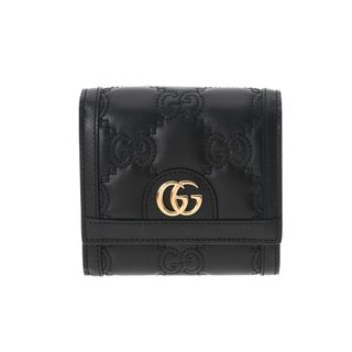 グッチ(Gucci)のグッチ  カードケースウォレット GGマトラッセ 二つ折り財布 ブラック(マネークリップ)