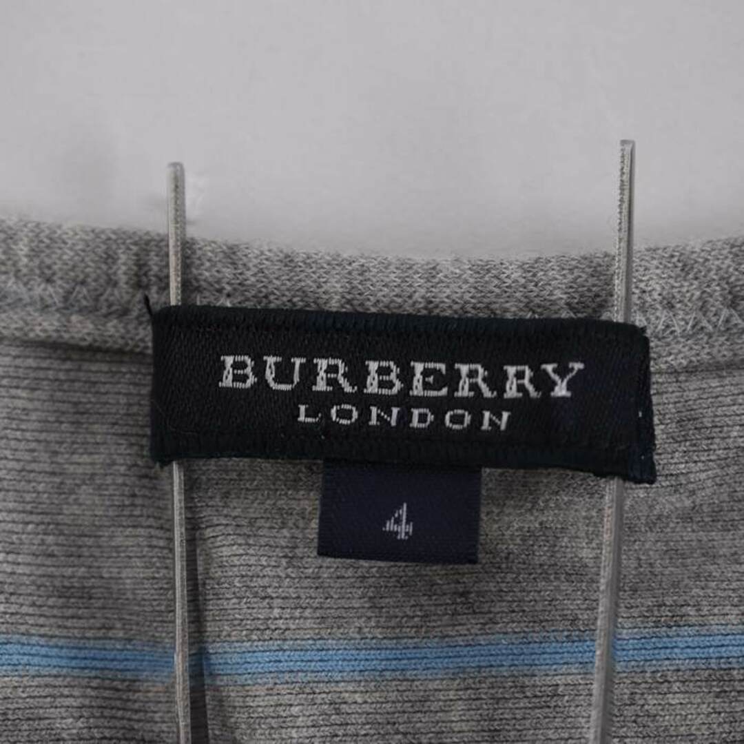 BURBERRY(バーバリー)のバーバリー カットソー Tシャツ 半袖 ストレッチ ボーダー トップス レディース 4サイズ グレー BURBERRY レディースのトップス(Tシャツ(半袖/袖なし))の商品写真