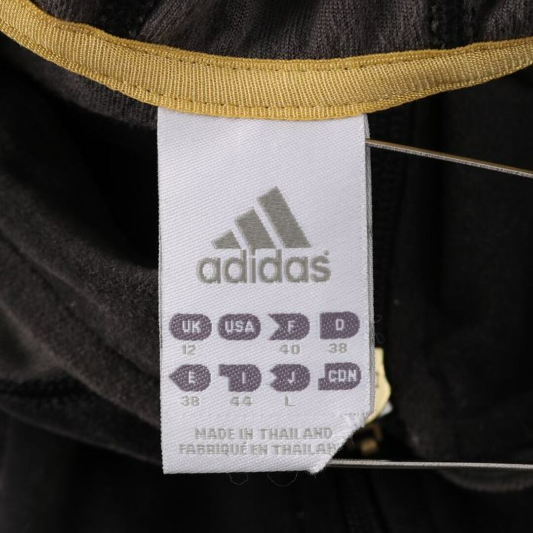 adidas(アディダス)のアディダス 長袖パーカー ジップアップ ベロア スポーツウェア トップス レディース Lサイズ グレー adidas レディースのトップス(パーカー)の商品写真