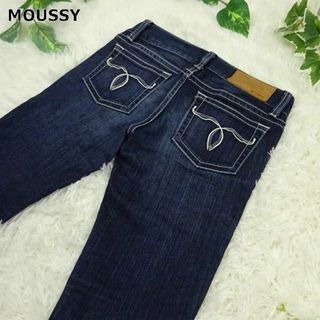 マウジー(moussy)のマウジー　パウダースキニー　ユーズド加工ストレッチスキニーデニムパンツ　W25(デニム/ジーンズ)