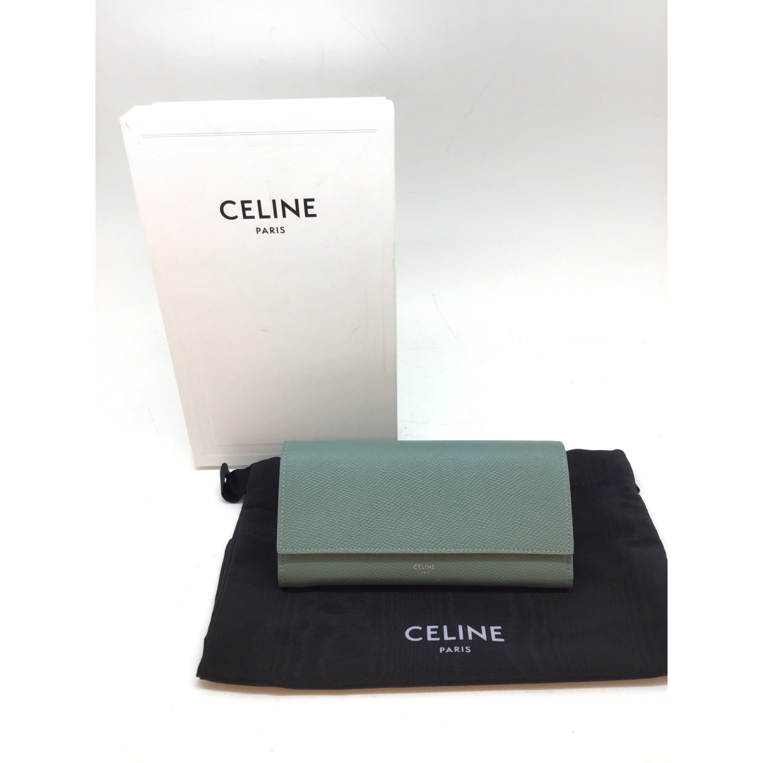 CELINE  二つ折り長財布　10B563bBEL  グリーン