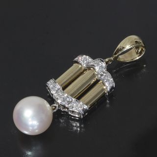 ミキモト(MIKIMOTO)のミキモト ダイヤ0.15ct アコヤパール9mm トップ K18 E0328(その他)