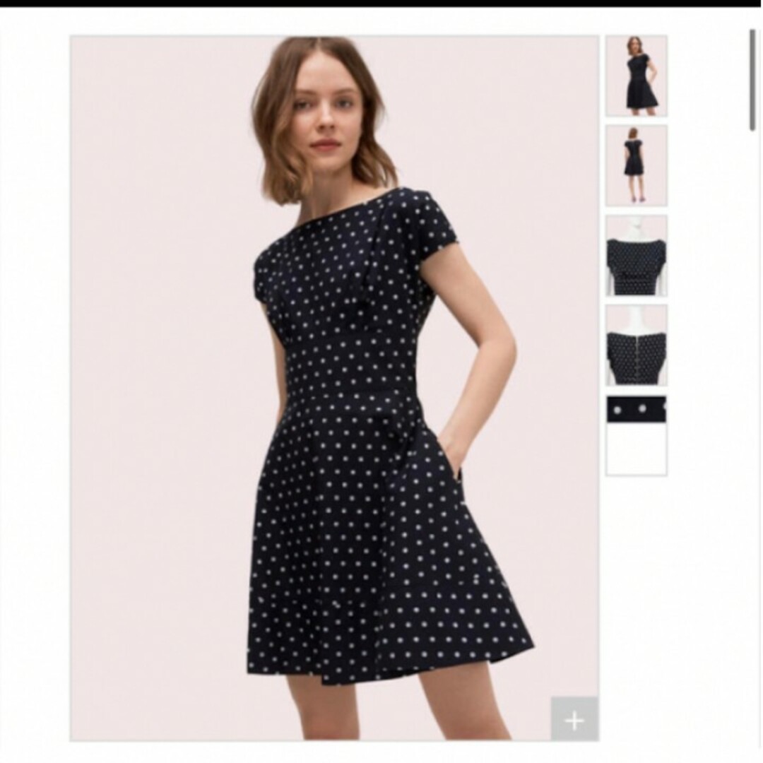 kate spade new york(ケイトスペードニューヨーク)の新品　kate spade　ドット柄ワンピース レディースのワンピース(ひざ丈ワンピース)の商品写真