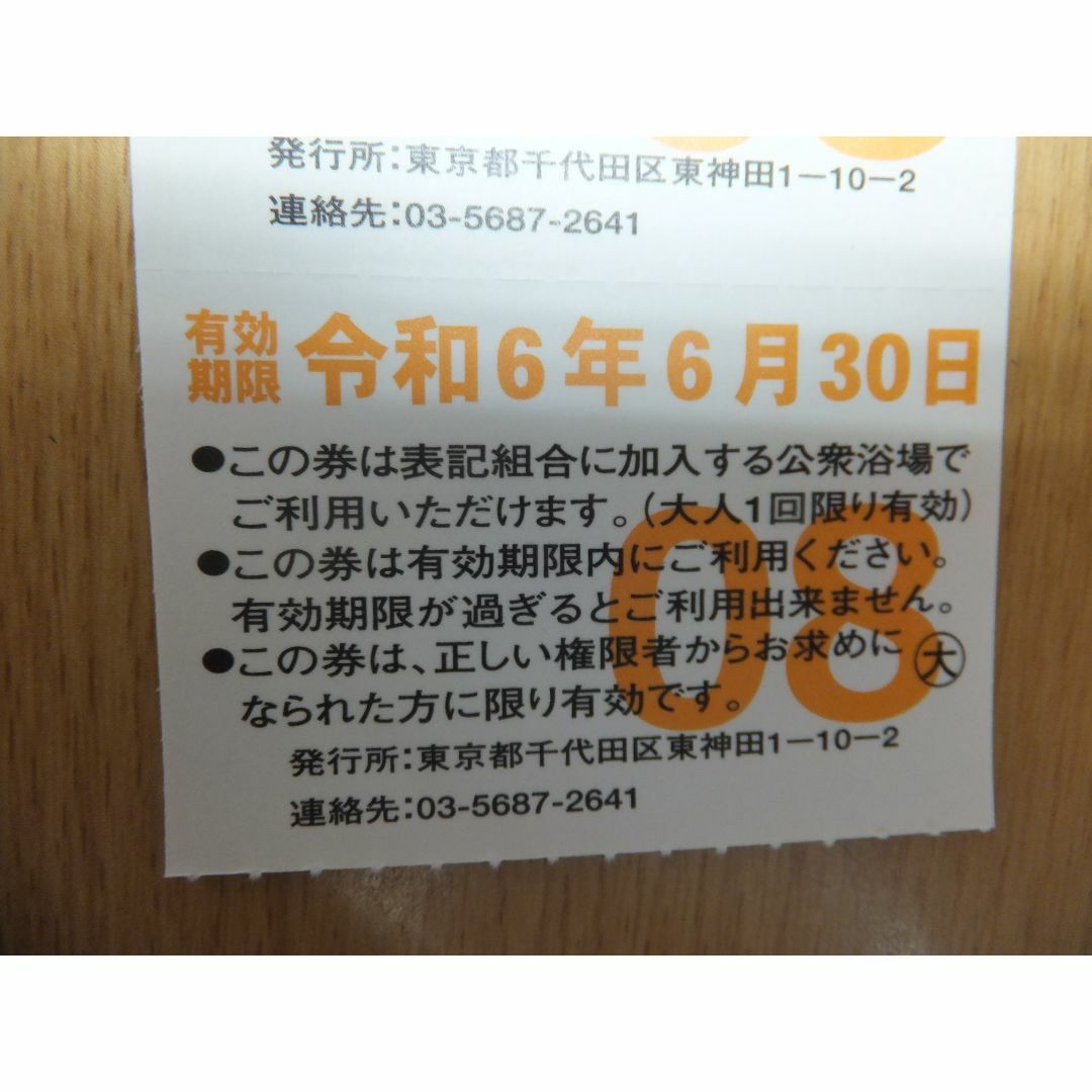 東京都　共通入浴券　大人　10枚