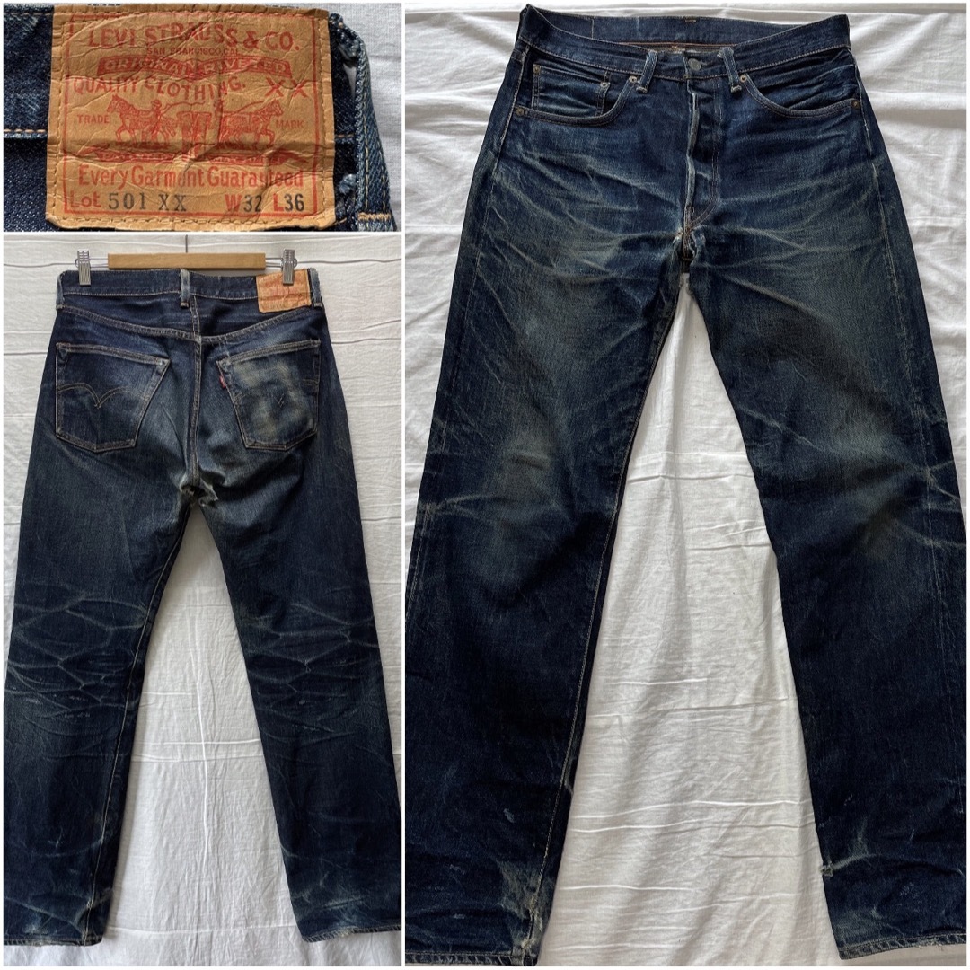 約82cmワタリ幅LEVI'S ビンテージクロージング 501XX 55501 w32 檄ヒゲ