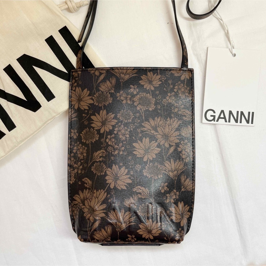 GANNI ガニー　フローラル　ロゴ入り 2wayトートバッグ　花柄