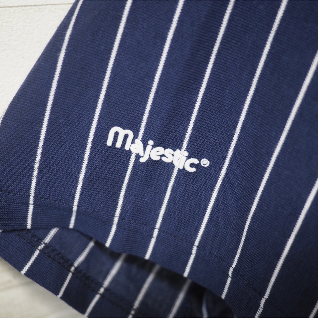 MAJESTIC×YANKEES USA製ベースボールシャツ-Navy/L 5