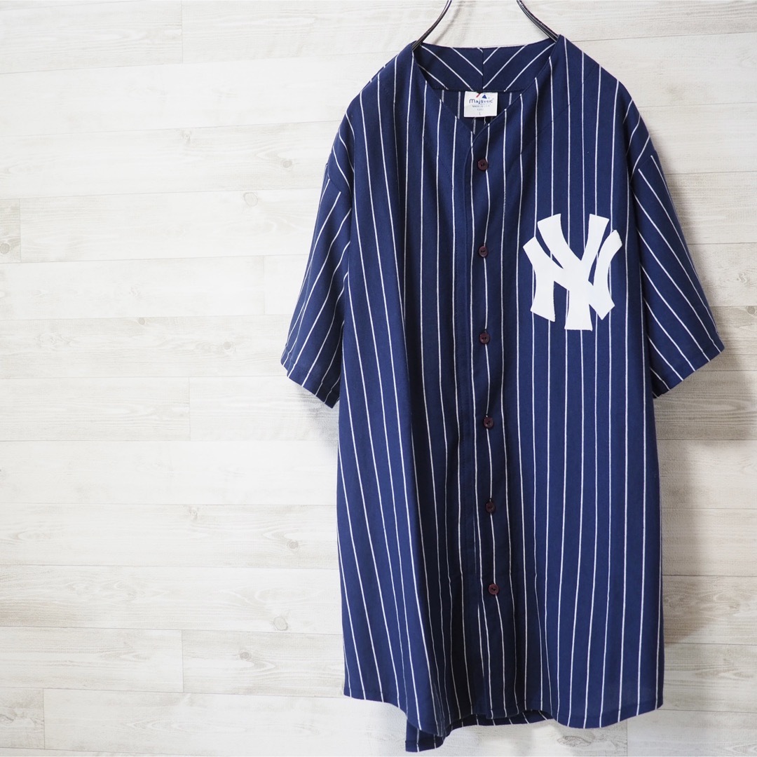 USA製★ヤンキース　majestic ny yankees ストライプ 90s