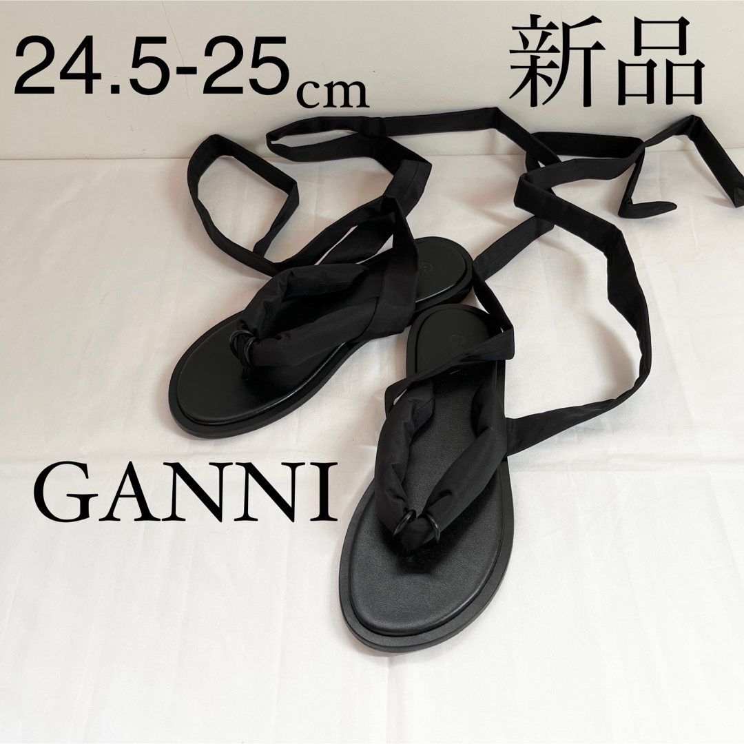 GANNI ガニー　ラバーミュール サボサンダル　ブラック　23cm