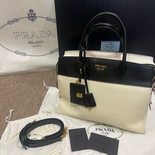 プラダ(PRADA)の美品 PRADA プラダ エスプラナード バイカラー ハンド ショルダーバッグ(ハンドバッグ)