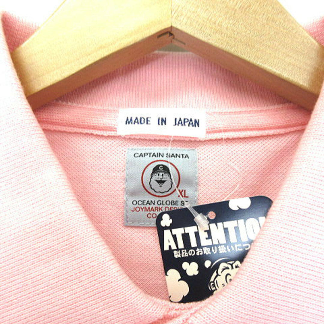 CAPTAIN SANTA(キャプテンサンタ)のキャプテンサンタ ロゴ ワッペン 半袖 ポロシャツ ピンク XL メンズのトップス(ポロシャツ)の商品写真