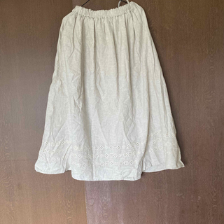 サマンサモスモス(SM2)のSamansa Mos2 裾刺繍ギャザースカート(#207)(ロングスカート)