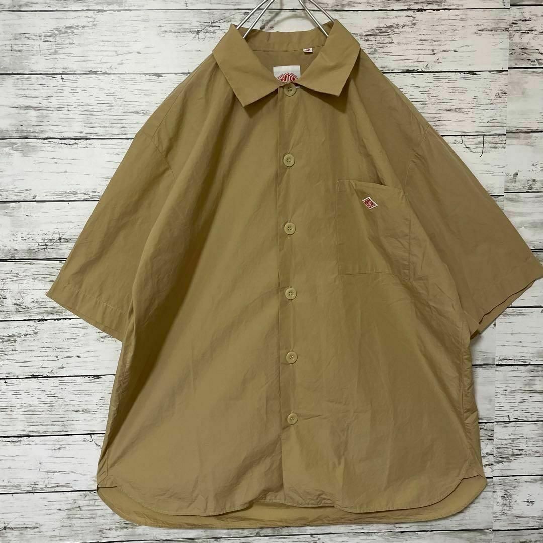 DANTON 半袖シャツ コットンポプリン ワッペンロゴ ワークシャツ 定番