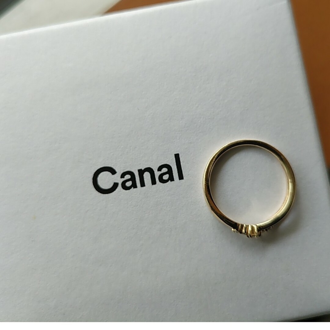 美品・現行品】Canal4℃ K10YG ダイヤモンドリング(9号)-