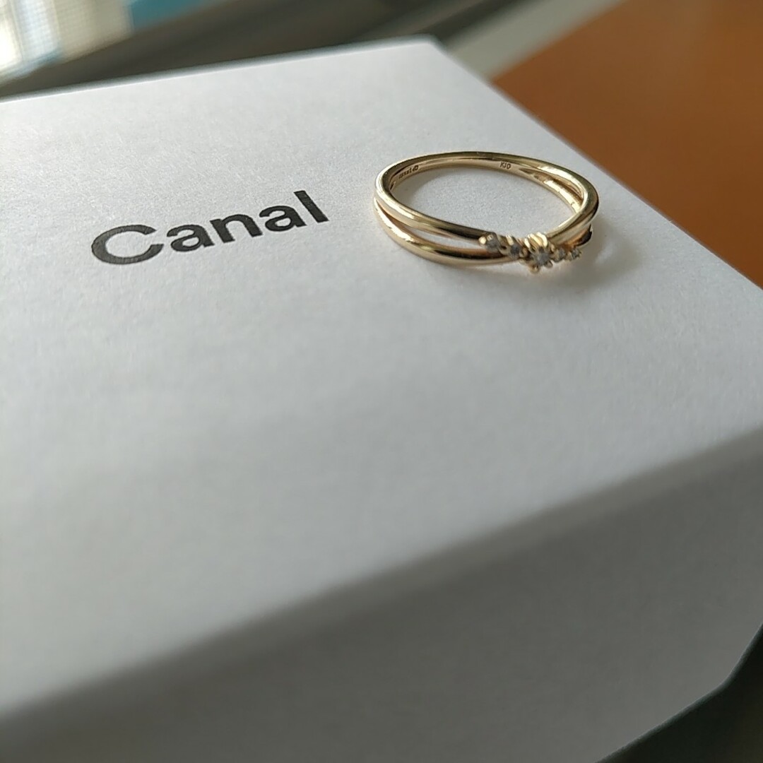 美品・現行品】Canal4℃ K10YG ダイヤモンドリング(9号)-
