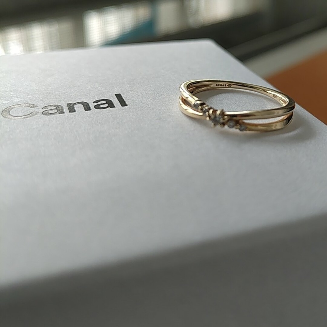 美品・現行品】Canal4℃ K10YG ダイヤモンドリング(9号)-