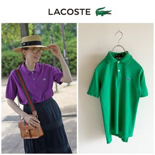 ラコステ(LACOSTE)の80s ビンテージ IZOD ラコステ 青ワニ 半袖 ポロシャツ グリーン(ポロシャツ)