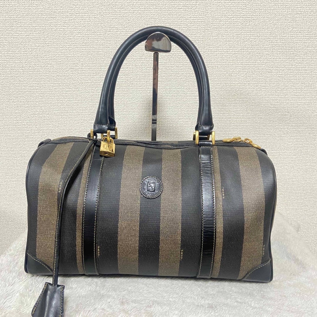 美品】FENDI フェンディ ハンドバッグ ミニボストン ペカン 横35