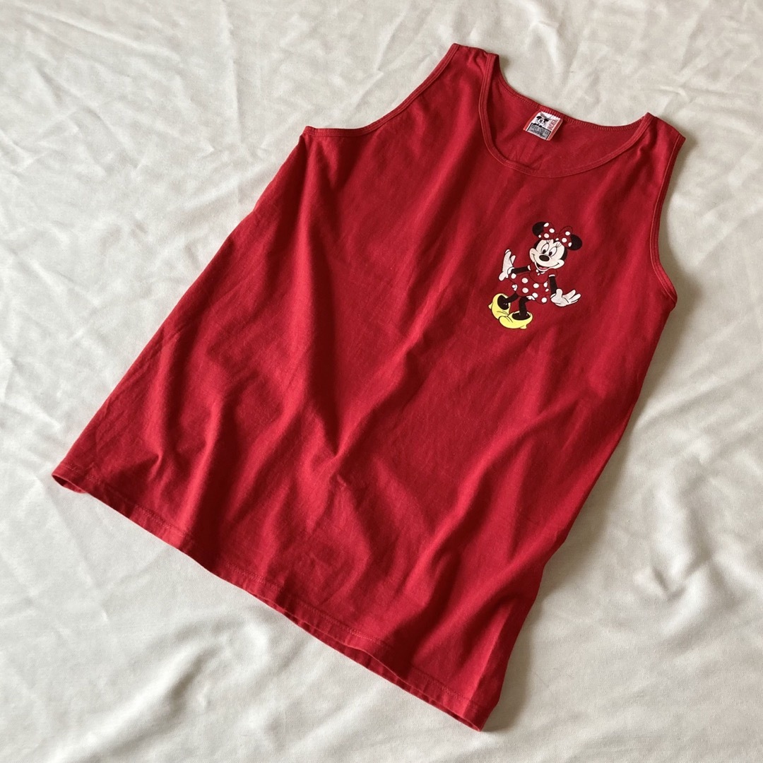 Disney(ディズニー)のUSA製 90s ビンテージ ミニー プリント ビッグシルエット タンクトップ レディースのトップス(Tシャツ(半袖/袖なし))の商品写真