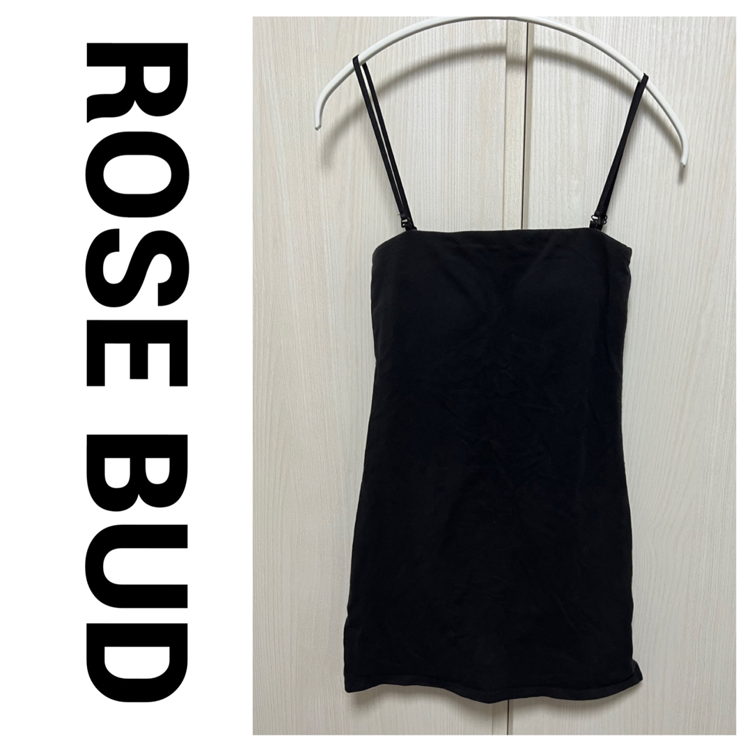 ROSE BUD(ローズバッド)のROSE BUD カップ付 キャミワンピース チューブトップ インナー ブラック レディースのトップス(キャミソール)の商品写真