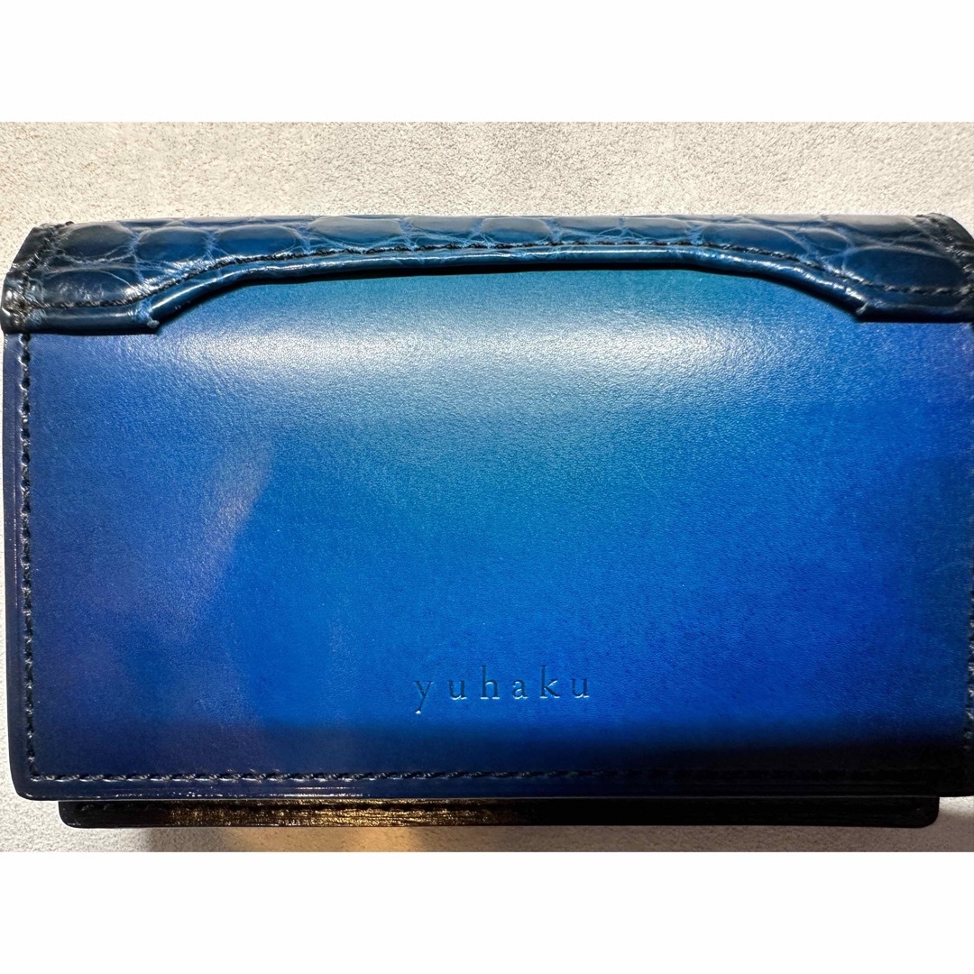 YUHAKU(ユハク)の【専用出品中】yuhakuクロコダイルコンビ名刺入れ（Blue） メンズのファッション小物(名刺入れ/定期入れ)の商品写真