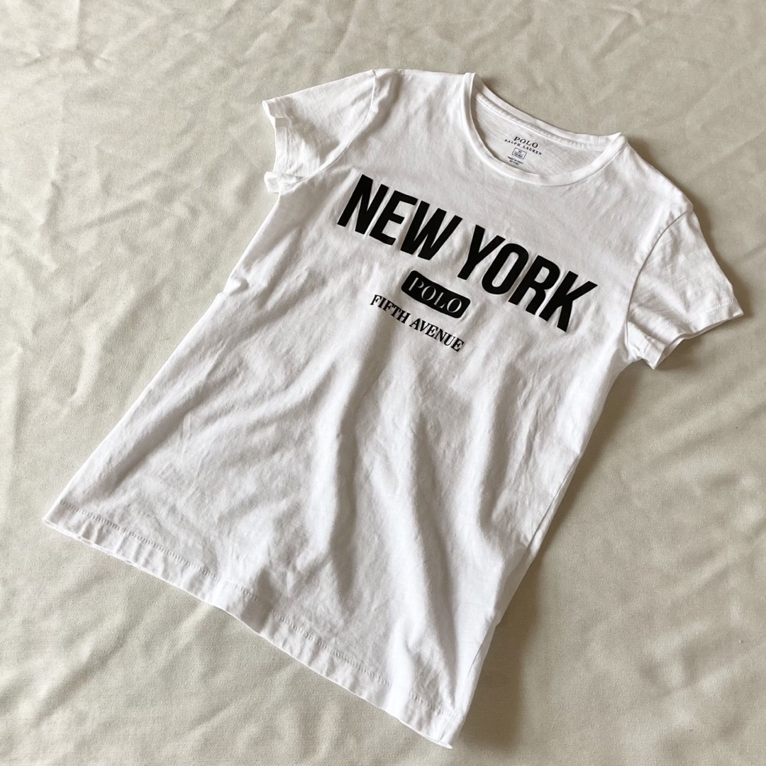 Ralph Lauren(ラルフローレン)のポロ ラルフローレン NEW YORK プリント コットン Tシャツ XS 白 メンズのトップス(Tシャツ/カットソー(半袖/袖なし))の商品写真