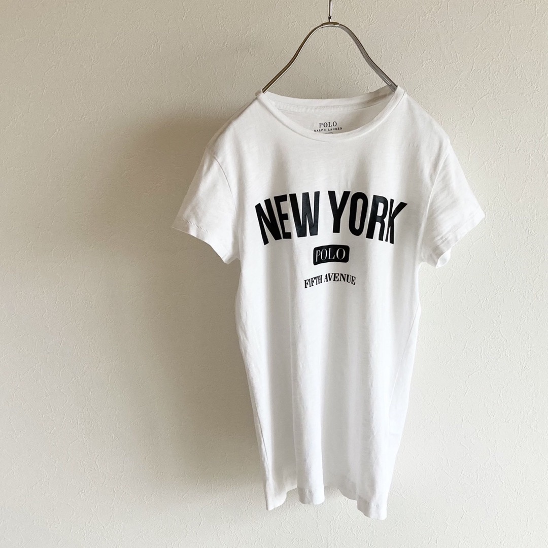 Ralph Lauren(ラルフローレン)のポロ ラルフローレン NEW YORK プリント コットン Tシャツ XS 白 メンズのトップス(Tシャツ/カットソー(半袖/袖なし))の商品写真