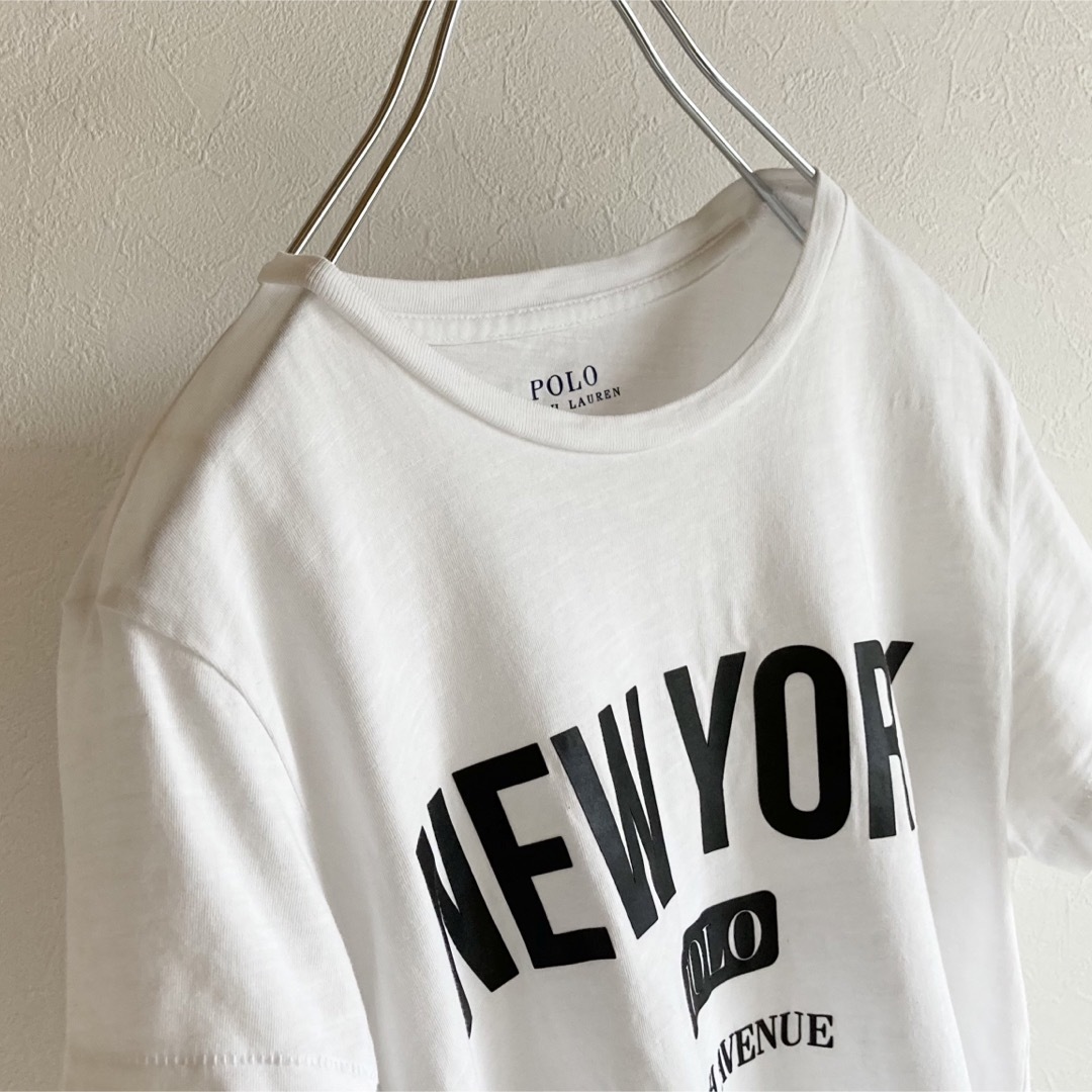 Ralph Lauren(ラルフローレン)のポロ ラルフローレン NEW YORK プリント コットン Tシャツ XS 白 メンズのトップス(Tシャツ/カットソー(半袖/袖なし))の商品写真