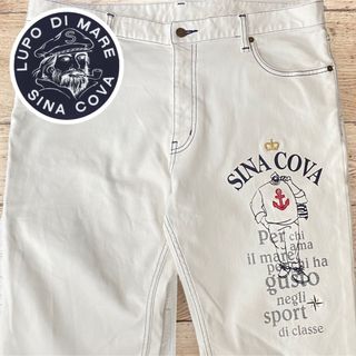 シナコバ(SINACOVA)の【激美品】ビッグサイズ　SINACOVA シナコバ　ホワイト　デニム　ジーンズ(デニム/ジーンズ)