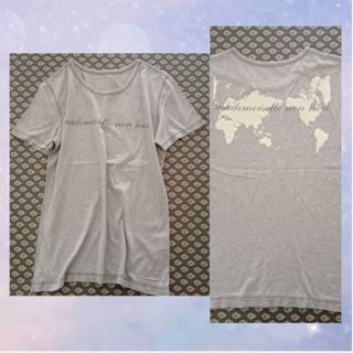 美★マドモアゼルノンノン ロゴT  地図 グレー L(Tシャツ(半袖/袖なし))