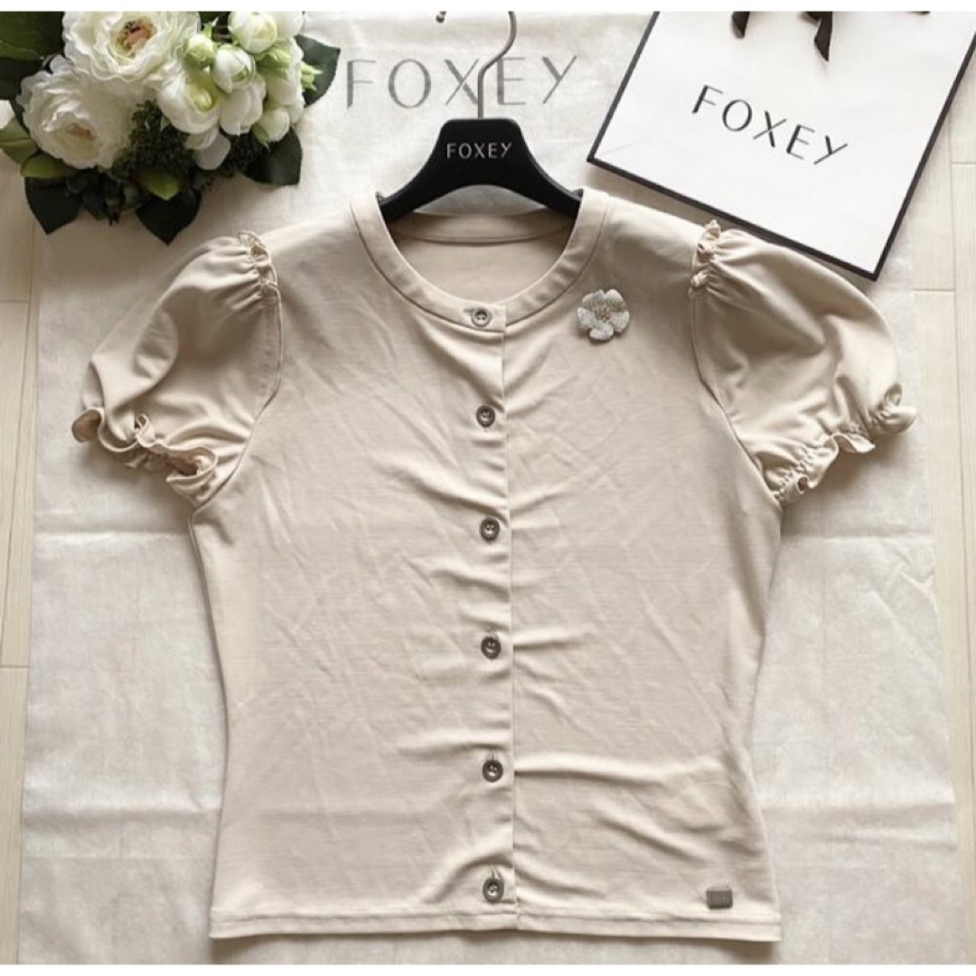 FOXEY✨パフスリーブカーディガン38トップス
