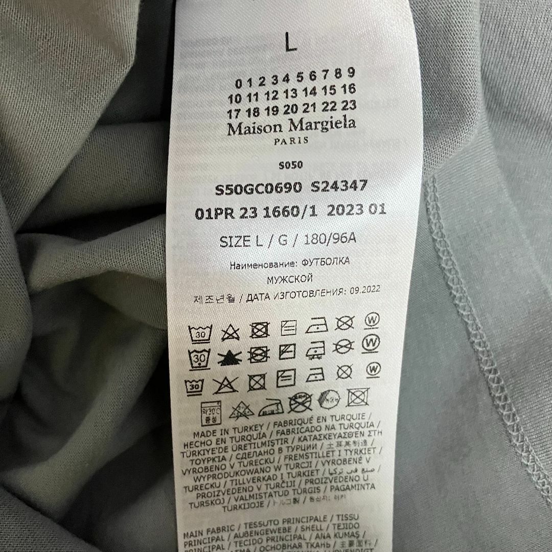 新品 L 23ssマルジェラ オーガニックコットン Tシャツ グレー 5194