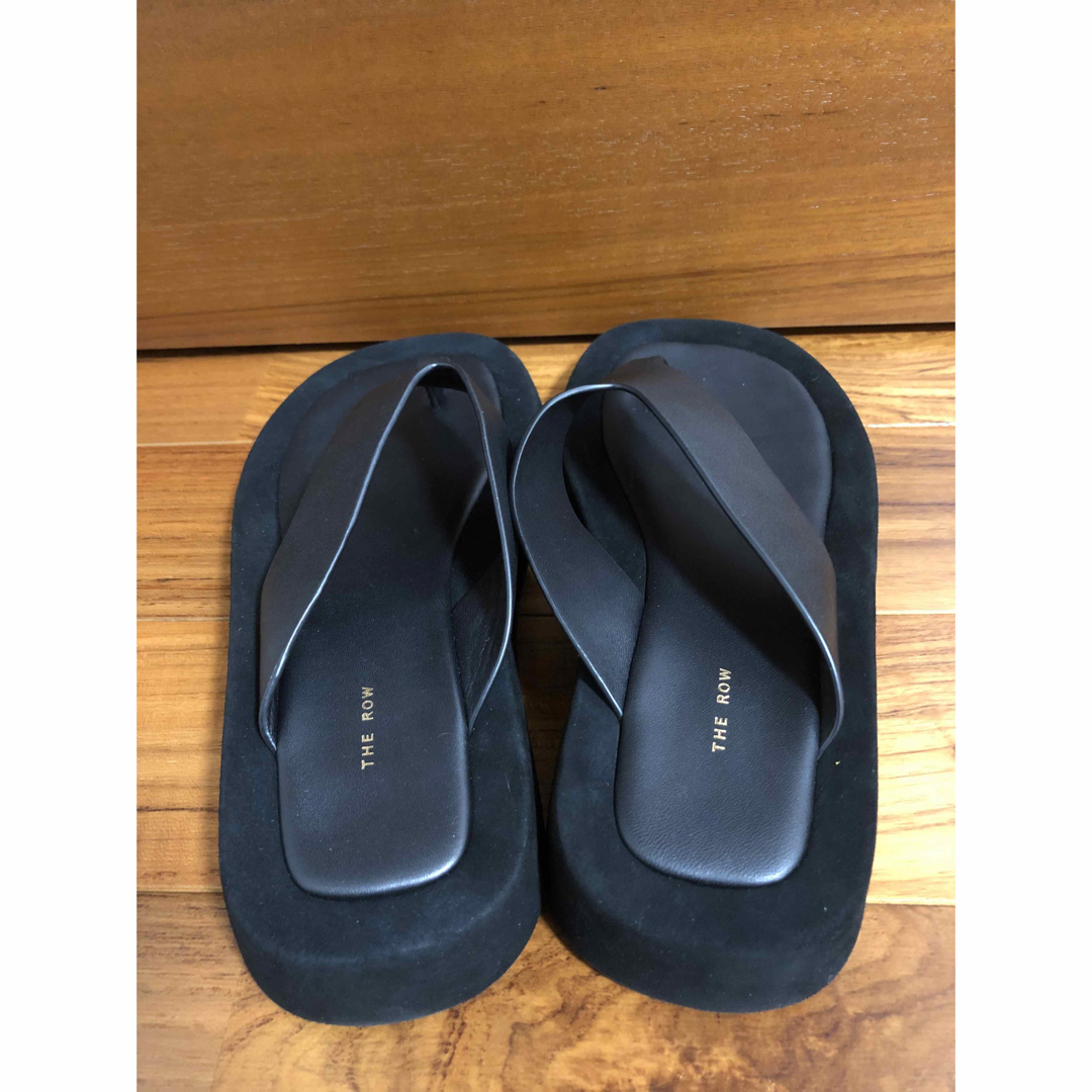 試着のみ the row ginza ブラック 37 ザ ロウ 厚底 サンダル | www