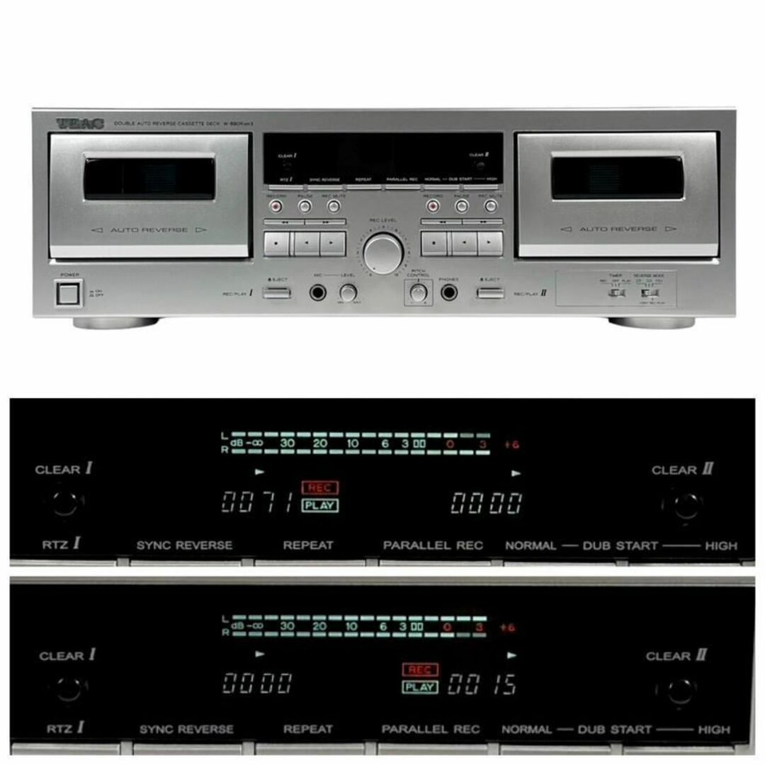 優良動作品 TEAC ダブルオートリバースカセットデッキ W-890RMK2-S