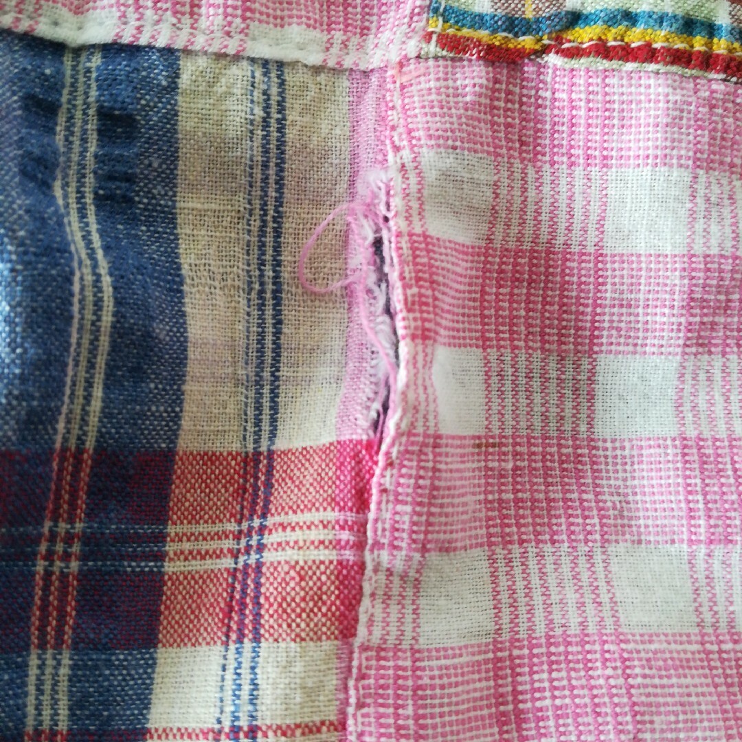 SCHIATTI 半袖シャツ メンズL パッチワーク 日本製 破れあり古着 メンズのトップス(シャツ)の商品写真