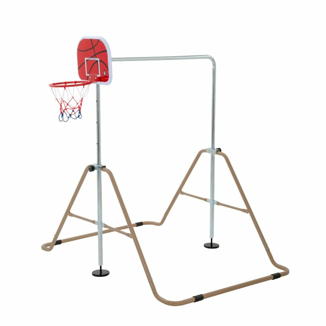 鉄棒 室内屋外 折りたたみ 高さ調節可能 鉄棒ブランコバスケットボール子供用茶色 | フリマアプリ ラクマ