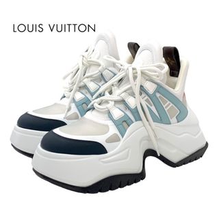 ルイヴィトン(LOUIS VUITTON)のルイヴィトン LOUIS VUITTON アークライト2.0ライン スニーカー メッシュ レザー ホワイト ブルー レッド 未使用 靴 シューズ(スニーカー)