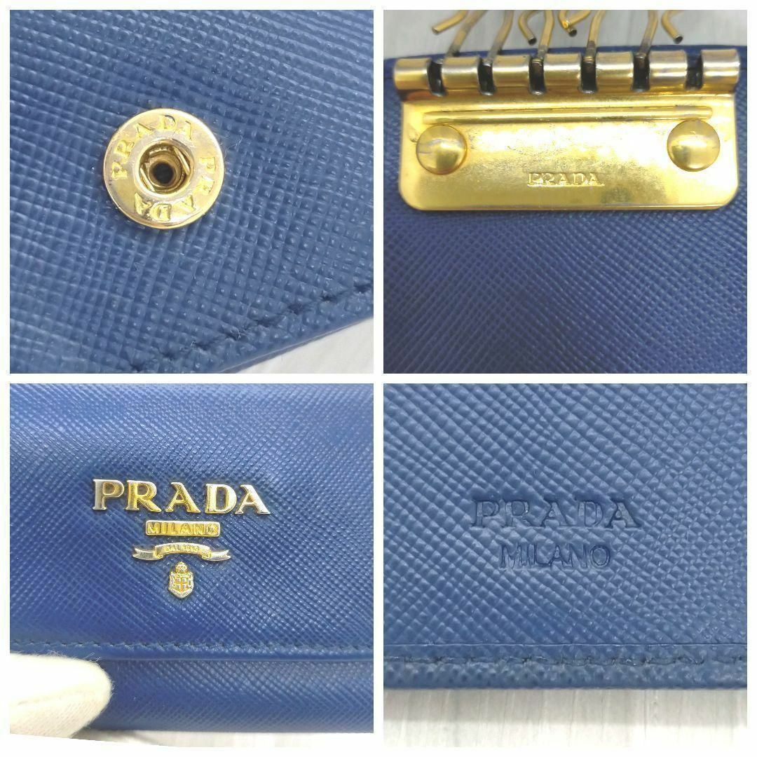 PRADA(プラダ)の✨美品✨ プラダ PRADA キーケース ５連 サフィアーノ 青 ブルー レディースのファッション小物(キーケース)の商品写真