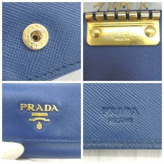 ✨美品✨ プラダ PRADA キーケース ５連 サフィアーノ 青 ブルー