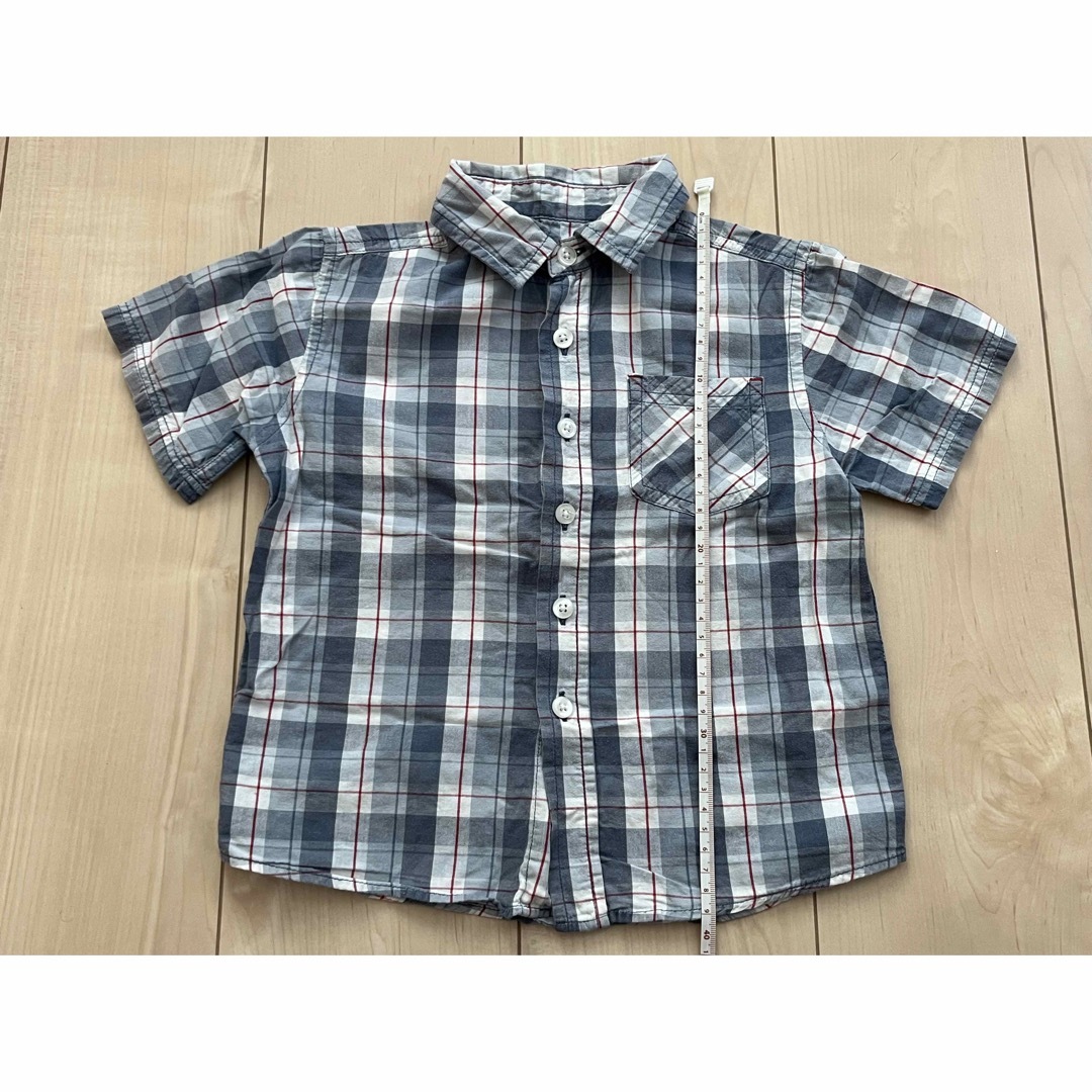 子ども服半袖シャツ チェックシャツ - トップス(その他)